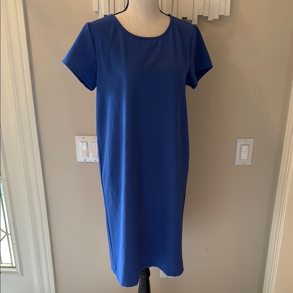 Chelsea28 Short Sleeve Blue Sheath Dress Size M - Picture 2 of 8